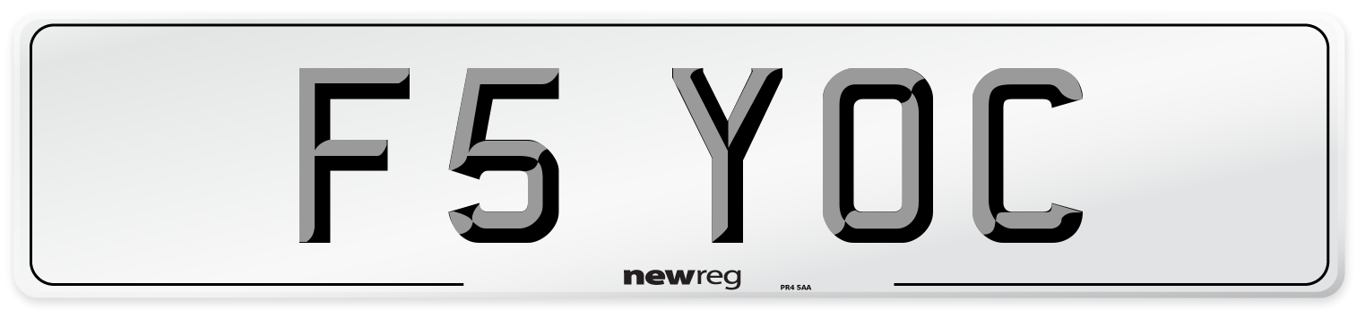 F5 YOC Number Plate from New Reg